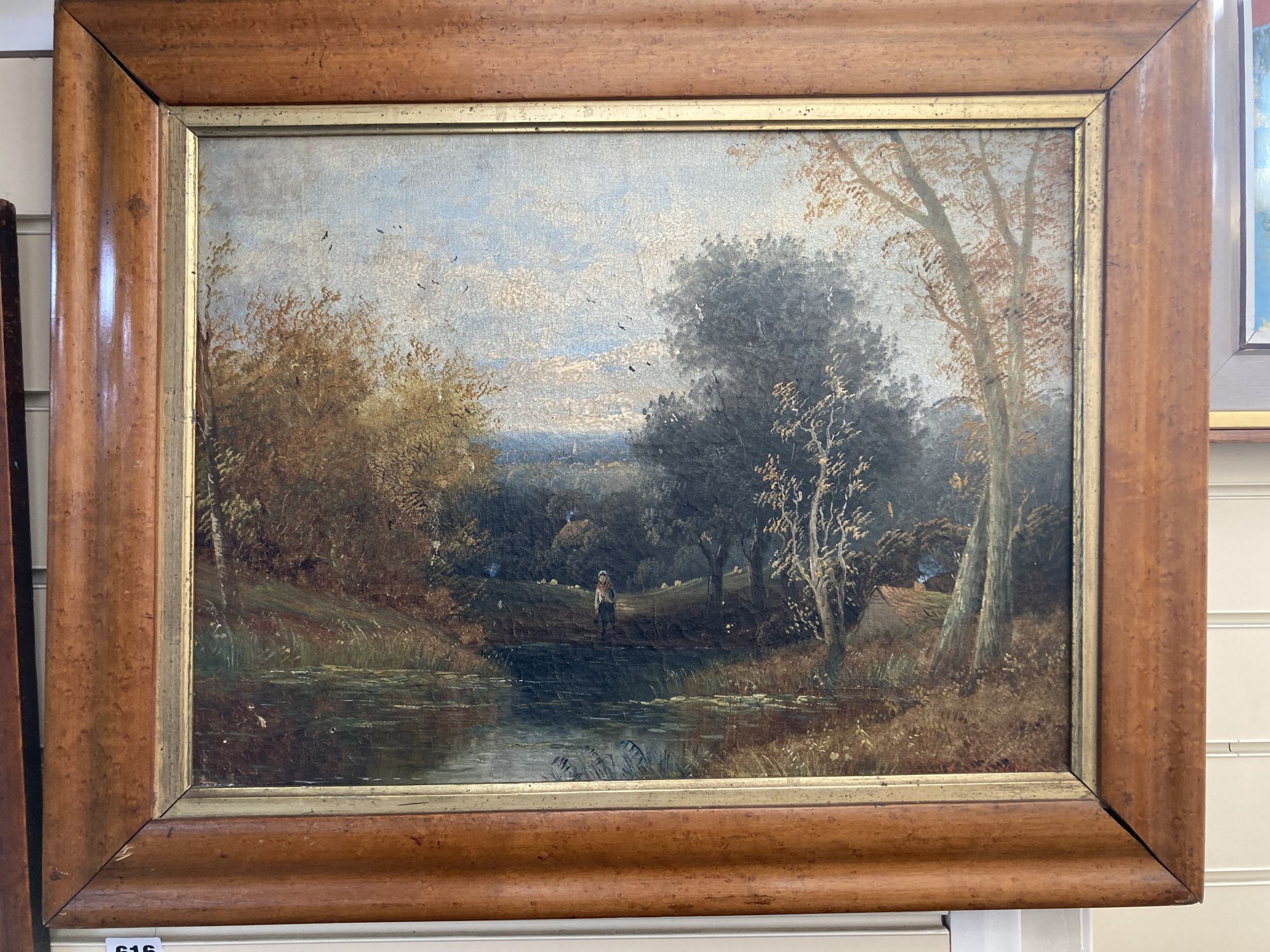 G.C. Earp, pair of oils on canvas, River landscapes, one signed, 34 x 48cm, maple framed